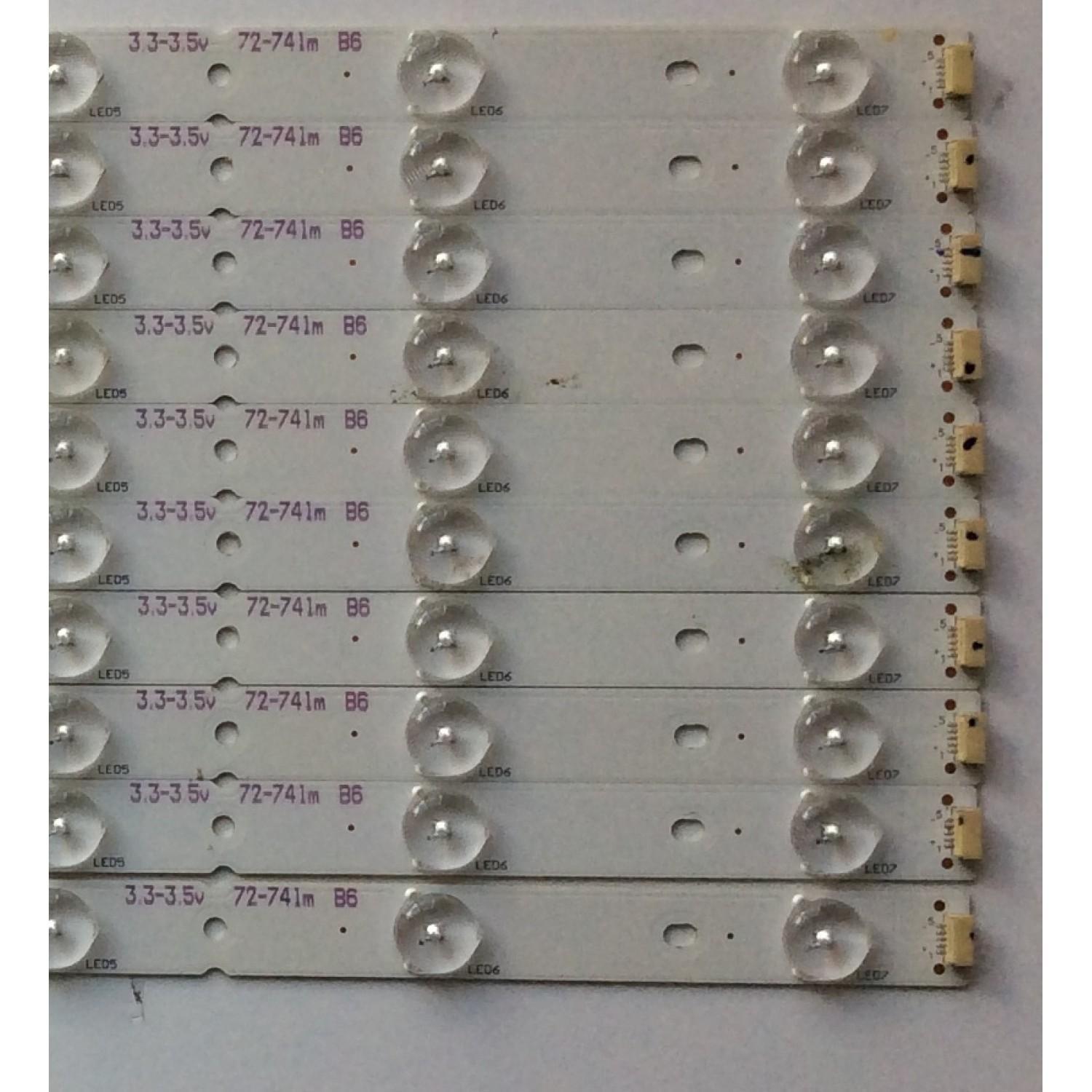 KIT DE LED´S PARA TV (10 PIEZAS) / RCA  3528A / IC-A-KJAB50D354 / PANEL V500HJ1-PE8-12V / MODELO LED50B45BQ W413-LE50B4C-A1003 / LED50B45RQ - Imagen 2